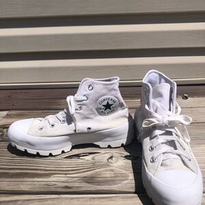 Converse all star lugged white hightops